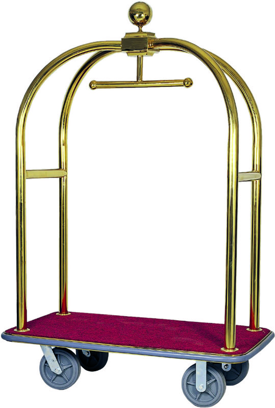 Carrello Portavaligie con Appendiabiti Rosso 124x64 cm