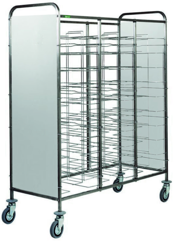 Carrello Portavassoi Guide A Filo 30 Vassoi Pannello Inox 138x62 cm