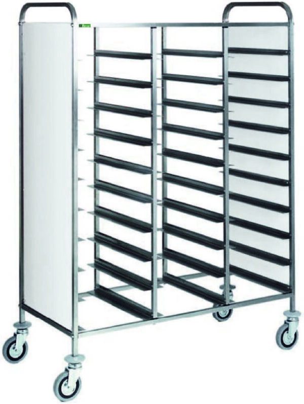 Carrello Portavassoi Pannello Bianco 30 Vassoi 117x62 cm
