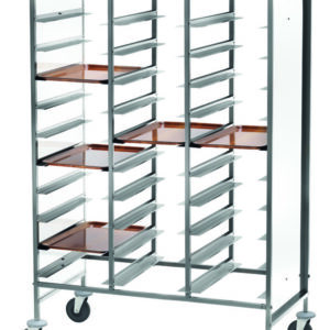 Carrello Portavassoi Rinforzato 30 Vassoi Pannello Bianco 118x62 cm - 1