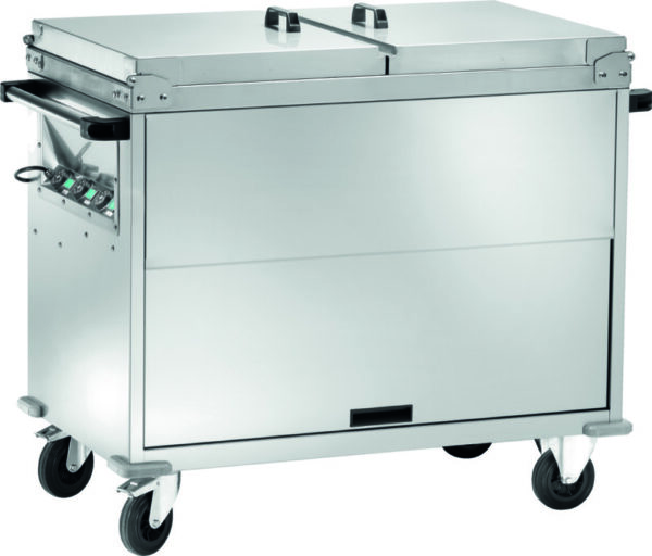 Carrello Termico Bagnomaria Armadiato con Coperchi Temperature Differenziate con