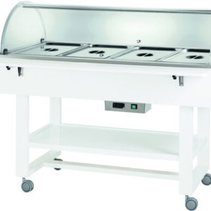 Espositore Termico a Bagnomaria 4 x GN 1/1 con Cupola e 2 Mensole - 2