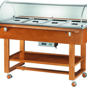 Espositore Termico a Bagnomaria 4 x GN 1/1 con Cupola e 2 Mensole - 5