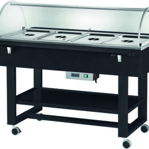 Espositore Termico a Bagnomaria 4 x GN 1/1 con Cupola e 2 Mensole - 3