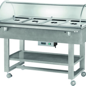 Espositore Termico a Bagnomaria 4 x GN 1/1 con Cupola e 2 Mensole - 4