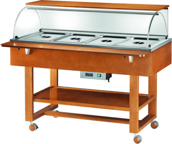 Espositore Termico a Bagnomaria 4 x GN 1/1 e Piano Appoggio