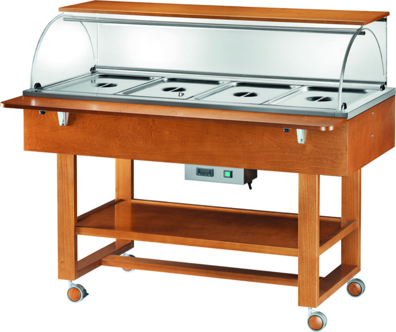 Espositore Termico a Bagnomaria 4 x GN 1/1 e Piano Appoggio