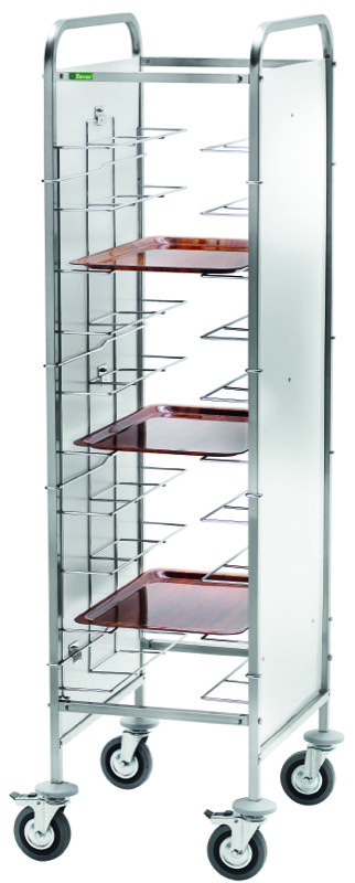 Carrello Portavassoi Guide A Filo 10 Vassoi Pannello Inox 55x62 cm