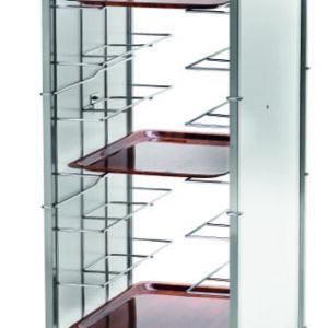 Carrello Portavassoi Guide A Filo 10 Vassoi Pannello Inox 55x62 cm - 4