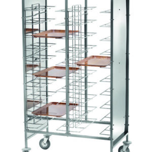 Carrello Portavassoi Guide A Filo 20 Vassoi Pannello Inox 95x62 cm - 1
