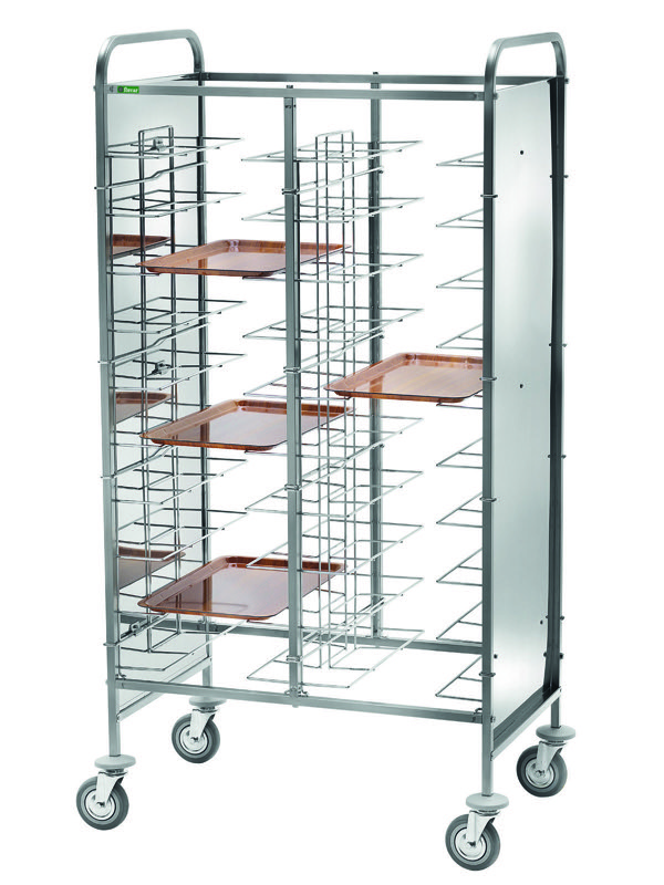 Carrello Portavassoi Guide A Filo 20 Vassoi Pannello Inox 95x62 cm