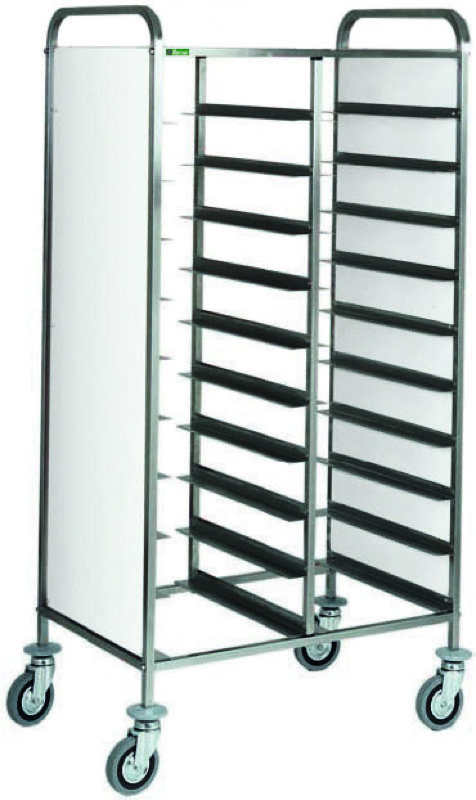 Carrello Portavassoi Pannello Bianco 20 Vassoi 81x62 cm