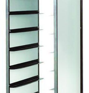 Carrello Portavassoi Pannello Inox 10 Vassoi 45x62 cm - 3