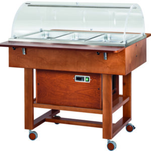 Carrello Refrigerato in Legno 3xGN1/1 Cupola Semicircolare 2 Mensole Negativo CL - 1
