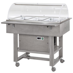 Carrello Refrigerato in Legno 3xGN1/1 Cupola Semicircolare 2 Mensole Negativo CL - 4