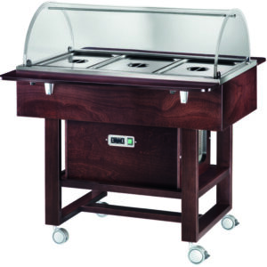 Carrello Refrigerato in Legno 3xGN1/1 Cupola Semicircolare 2 Mensole Negativo CL - 6