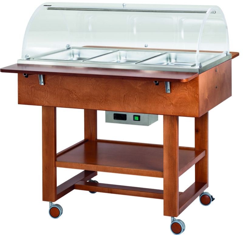 Carrello Termico a Bagnomaria 3 x GN 1/1 con Cupola 111x82/112 cm