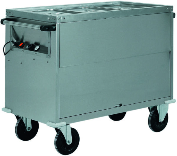Carrello Termico Bagnomaria Armadiato 3xGN1/1 con Vano Inferiore Riscaldato 130x