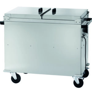 Carrello Termico Bagnomaria Armadiato con Coperchi Vano Inferiore Riscaldato 2xG - 1