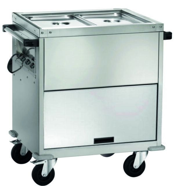 Carrello Termico Bagnomaria Armadiato Temperature Differenziate 2xGN1/1 96x68 cm