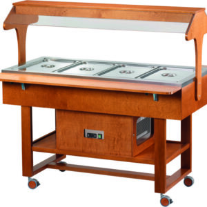 Espositore Refrigerato in Legno con Luce Neon 4xGN1/1 148x82/112 cm - 1