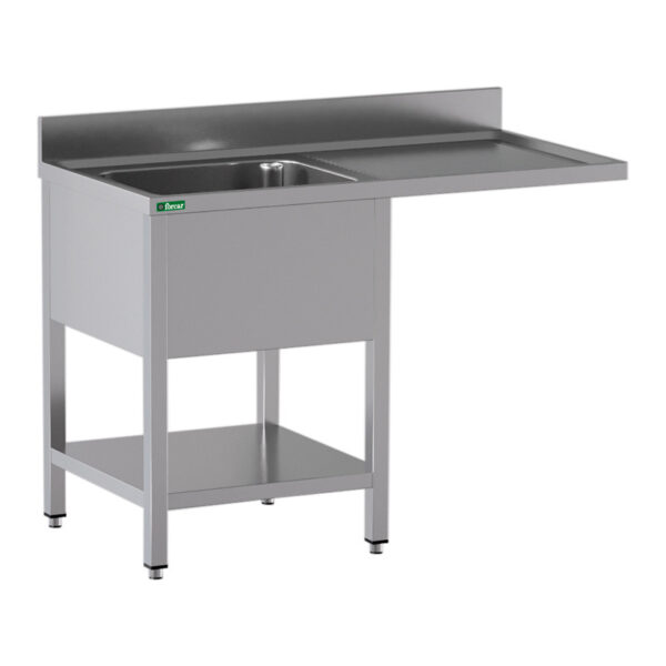 Lavello a Sbalzo Inox 1 Vasca Sgocciolatoio a Destra