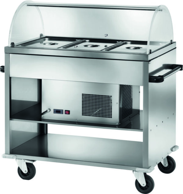 Carrello Refrigerato Inox 3 GN 1/1 con Cupola Positivo TN CAR2780