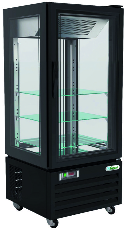 Vetrina Refrigerata 4 Lati Ventilata Negativo 280 L Nera G-LDC65B