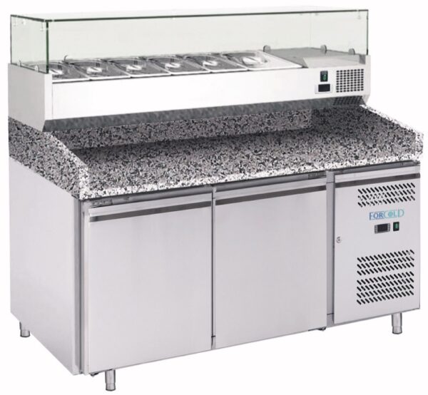Banco Pizza Refrigerato Ventilato 390 L con 2 Porte G-PZ2600TN-FC
