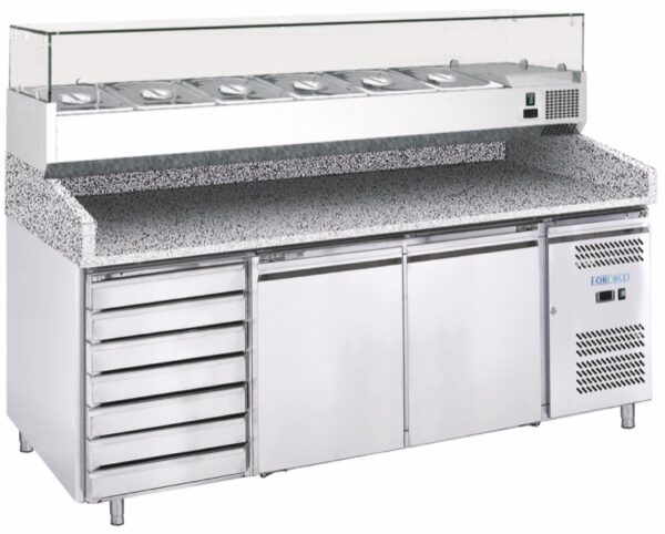Banco Pizza Refrigerato Ventilato 390 L con Cassetti G-PZ2610TN-FC