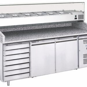 Banco Pizza Refrigerato Ventilato 390 L con Cassetti G-PZ2610TN-FC - 2