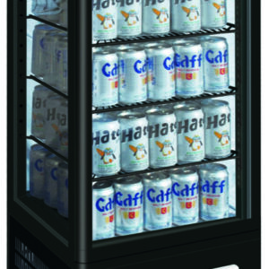 Vetrina Refrigerata 4 Lati Ventilata 98 L Nera G-TCBD98B - 1
