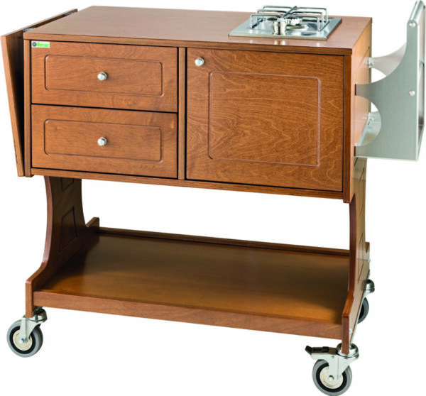 Carrello Flambé 1 Fuoco Legno Castagno CL2751