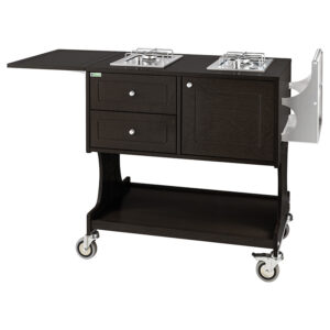 Carrello Flambé 2 Piastre Separato Legno Castagno CL2752 - 2