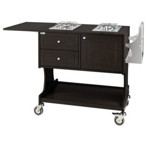 Carrello Flambé 2 Piastre Separato Legno Castagno CL2752 - 3