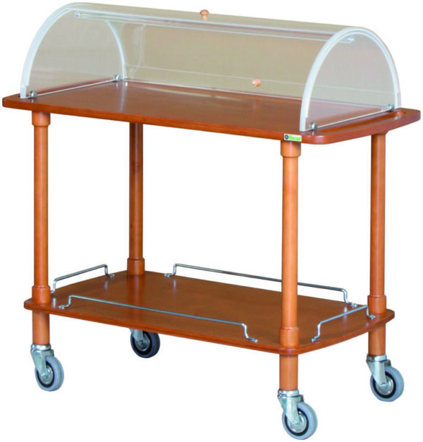 Carrello in Legno 2 Piani con Cupola Semicircolare CLC2012