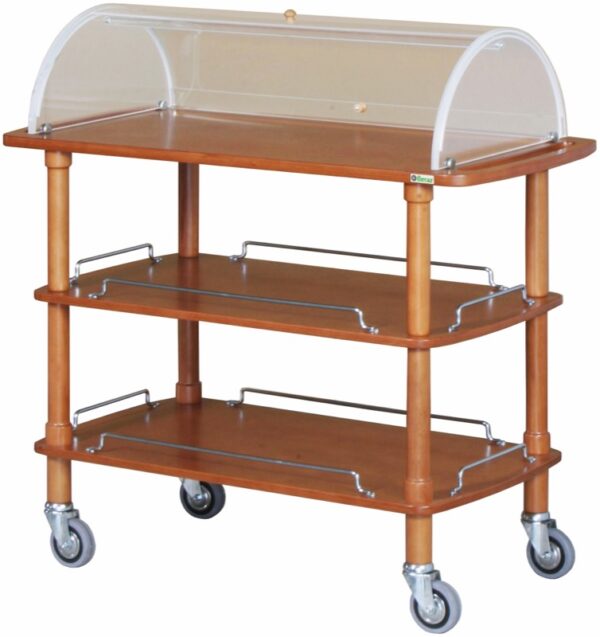 Carrello in Legno 3 Piani con Cupola Semicircolare CLC2013