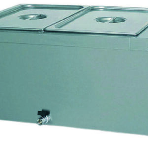 Tavola Calda a Bagnomaria 2 x GN 1/1 200h Coibentata con Scarico 2000W BM1782