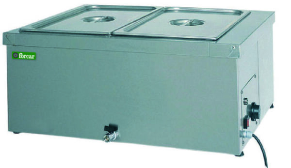 Tavola Calda a Bagnomaria 2 x GN 1/1 200h Coibentata con Scarico 2000W BM1782