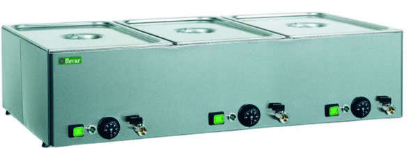 Tavola Calda a Bagnomaria 3 x GN 1/1 150h con Scarico Temperature Differenziate