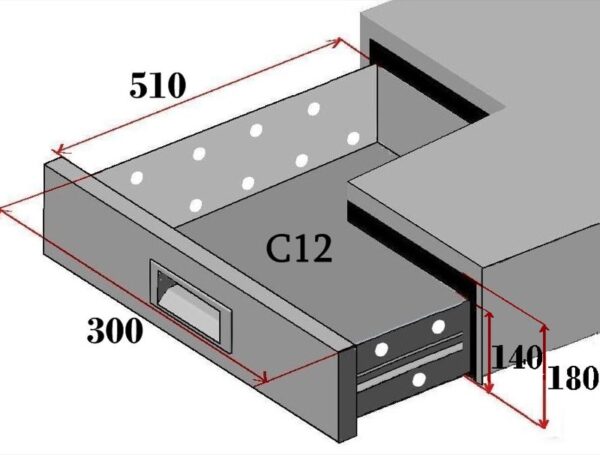Set 2 Cassetti per Tavoli Refrigerati GN C12
