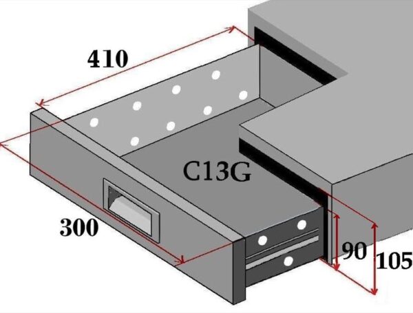 Set 3 Cassetti per Tavoli Refrigerati GN C13
