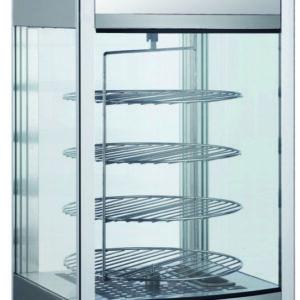 Vetrina Riscaldata da Banco 4 Piani Tondi Rotanti Ø35 cm Antine Plexiglass