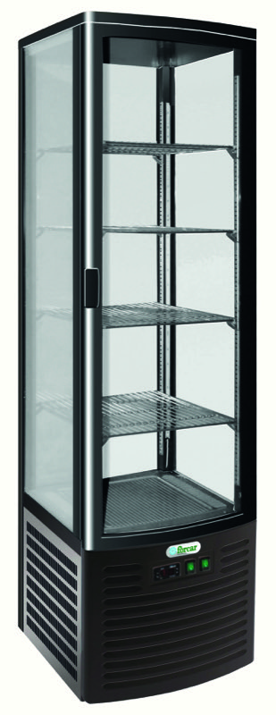 Vetrina Refrigerata 4 Lati Ventilata 280 L Nera G-LSC280B