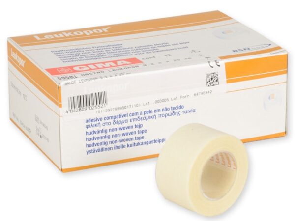 Nastro Leukopor 9,2 m x 25 mm in TNT per Pelli Sensibili, Fissaggio Medicazioni