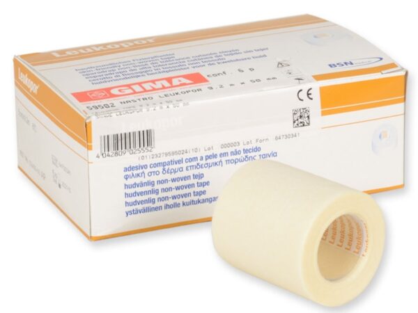 Nastro Adesivo Leukopor per Medicazioni 9,2 m x 50 mm in TNT Delicato per Pelli
