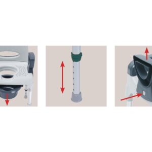 Sedia Doccia e Comoda AQ-TICA Grigio Scuro/Bianco Bifunzionale - 3