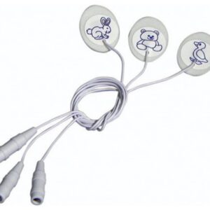 Elettrodi Monouso per ECG Foam 23-30 mm Ovali con Cavo 35 cm Pediatrici Latex Fr