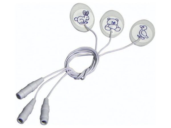 Elettrodi Monouso per ECG Foam 23-30 mm Ovali con Cavo 35 cm Pediatrici Latex Fr