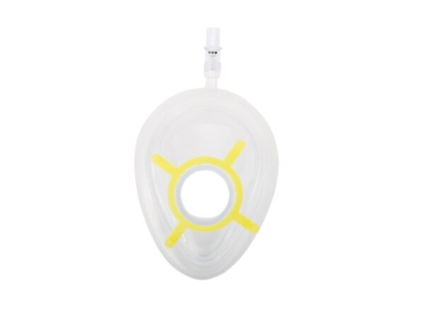 Mascherina Monouso per Anestesia N. 2 Bambino Gialla con Cuscino d'Aria Latex F